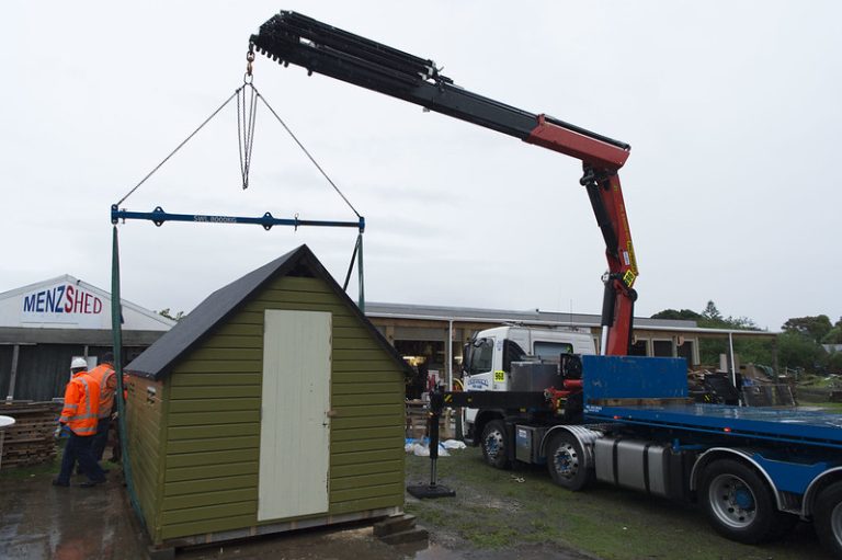 Shed Installation Crane Rental with Midnight Crane