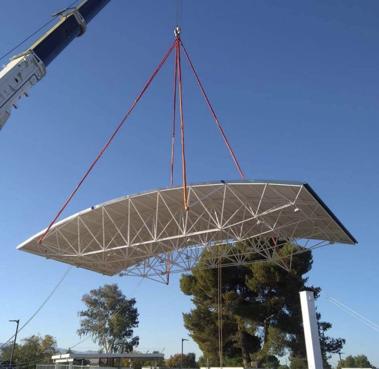 Shade Structure Installation with Professional Crane Services