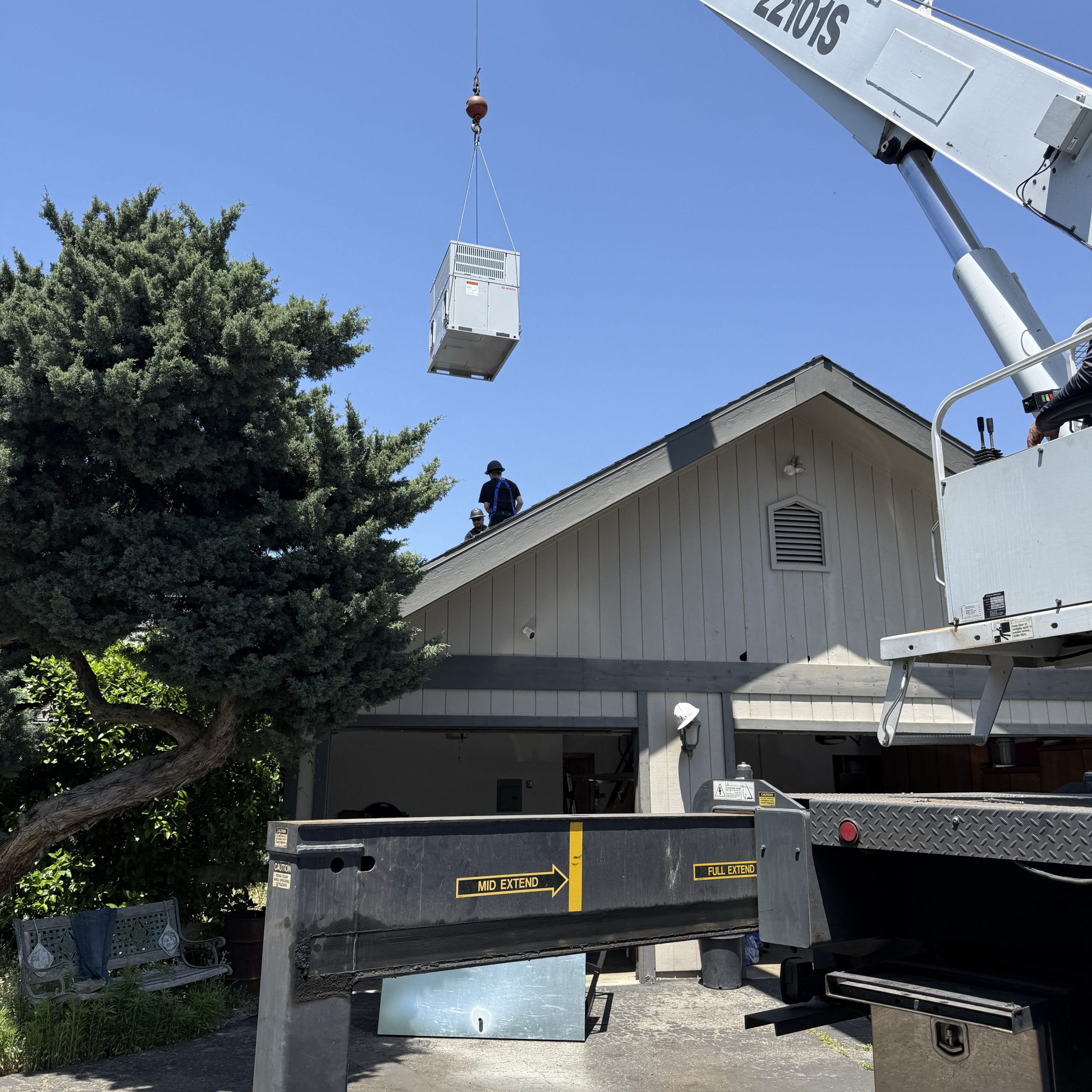 hvac crane lift installation