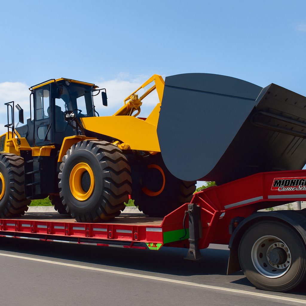 excavator hauling transport