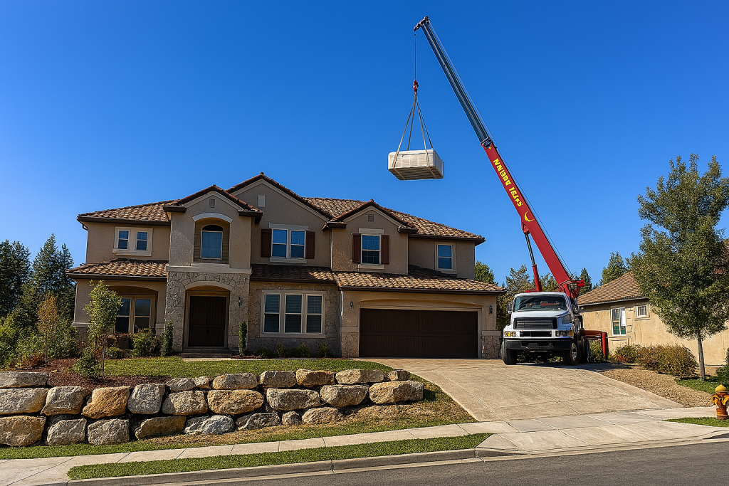 hot tub spa crane lifting